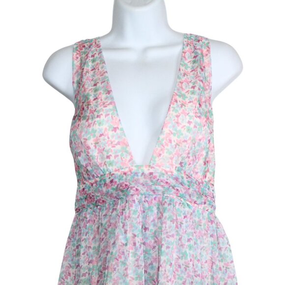 Lovers and Friends women's dress size S floral print cross back slit Deacon gown - Picture 4 of 12